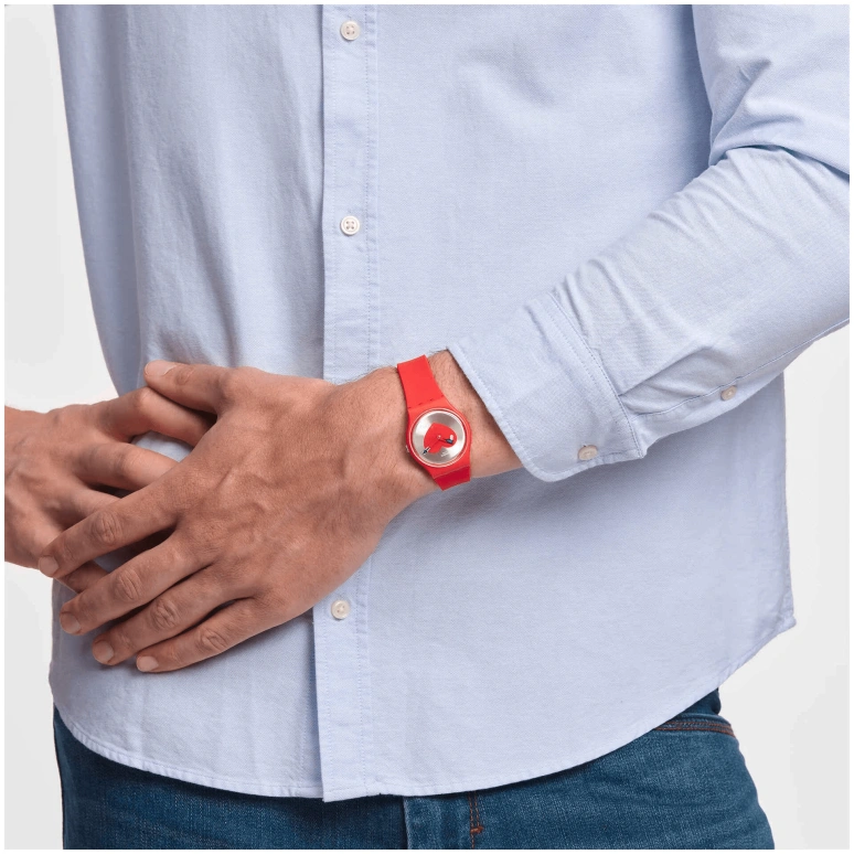Swatch,Originals 34mm,34mm,Bioceramic,Silver,Quartz,Round,Red,SO28Z111