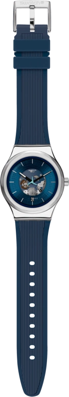 Swatch,IRONY 42mm,42mm,Stainless Steel,Blue,Open,YIS430