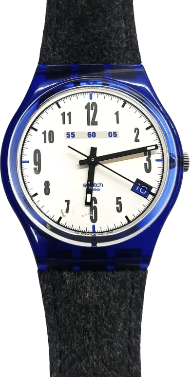 Swatch,Other 38.40mm,38.40mm,Plastic,White,Quartz,Day,Sapphire,Crystal Glass,GN407