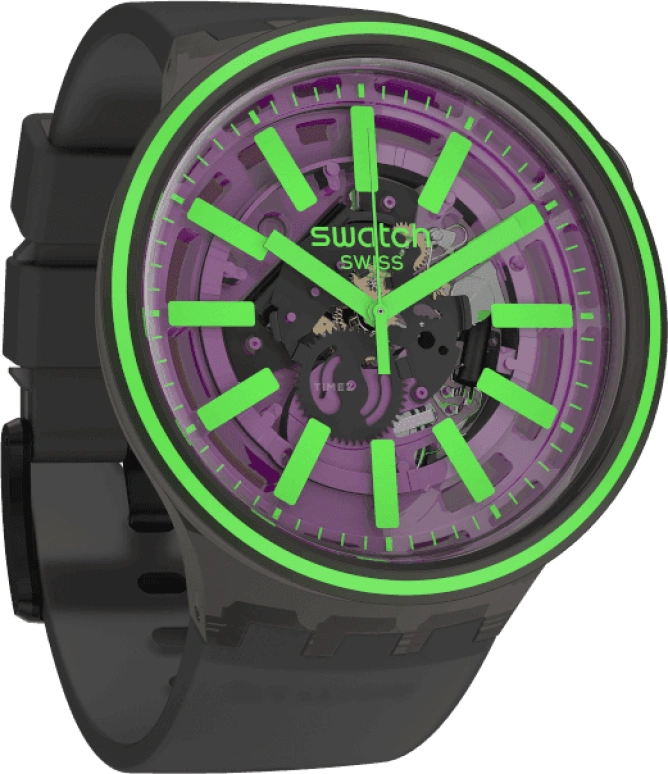 Swatch,THE BOLD 47mm,47mm,Plastic,Purple,SO27B113