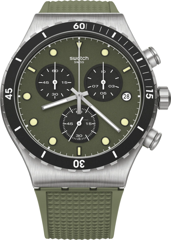 Swatch,IRONY 43mm,43mm,Stainless Steel,Green,YVS488