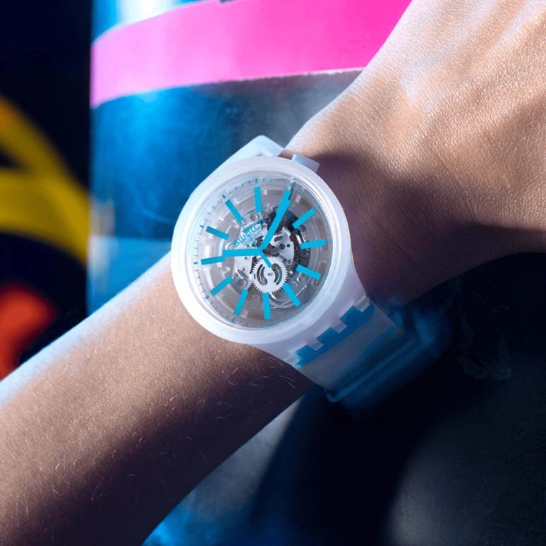 Swatch,THE BOLD 47mm,47mm,Plastic,White,SO27E105