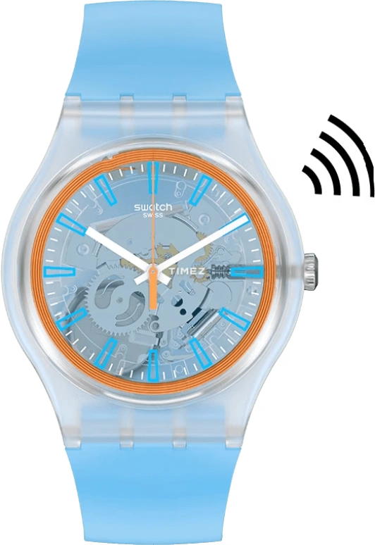 Swatch,Other 41mm,41mm,Plastic,Transparent,Quartz,Tonneau,SVIK102,SVIK102-5300