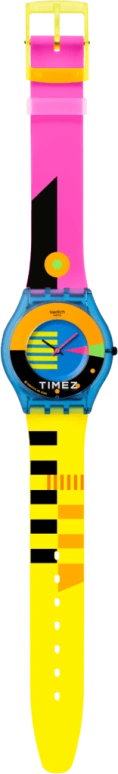 Swatch,NEON 34mm,34mm,Bio-sourced,Multi-Color,Quartz,Bio-sourced,Glass,Round,SS08S101