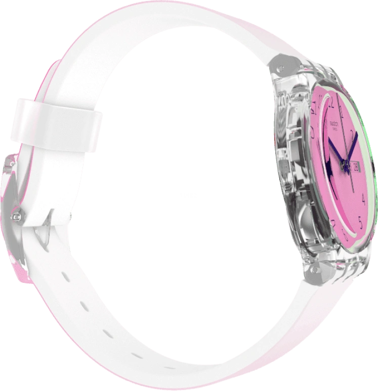 Swatch,Originals 34mm,34mm,Plastic,Pink,Sapphire,Crystal Glass,GE719