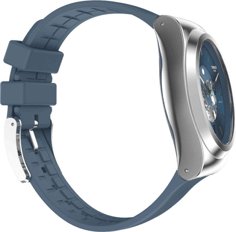 Swatch,IRONY 42mm,42mm,Stainless Steel,Blue,Open,YIS430
