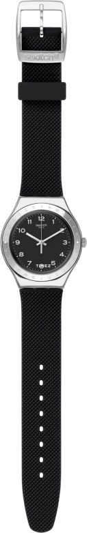 Swatch,TIME TO 37.40mm,37.40mm,Stainless Steel,Black,Quartz,Tonneau,Silver,YGS137
