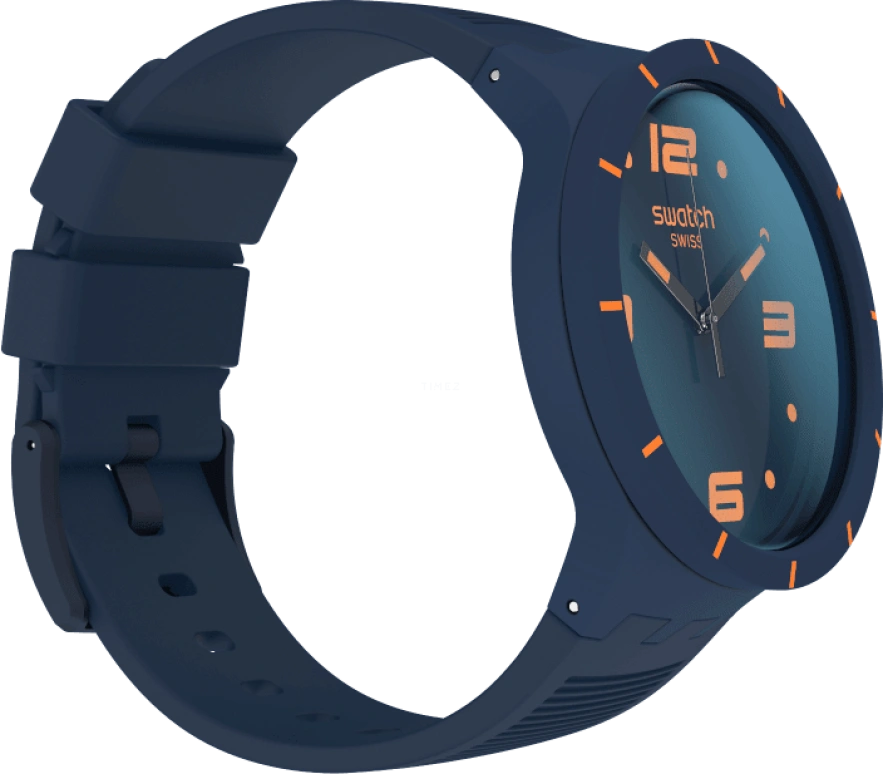 Swatch,THE BOLD 47mm,47mm,Plastic,Blue,Closed,SO27N110