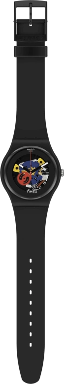 Swatch,Originals 41mm,41mm,Bio-sourced,Black,Skeleton,Quartz,Sapphire,Crystal Glass,Round,SO29B107
