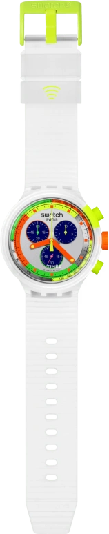 Swatch,NEON 47mm,47mm,Plastic,Multi-Color,Quartz,Chronograph,Sapphire,SB02K101,SB02K101-5300