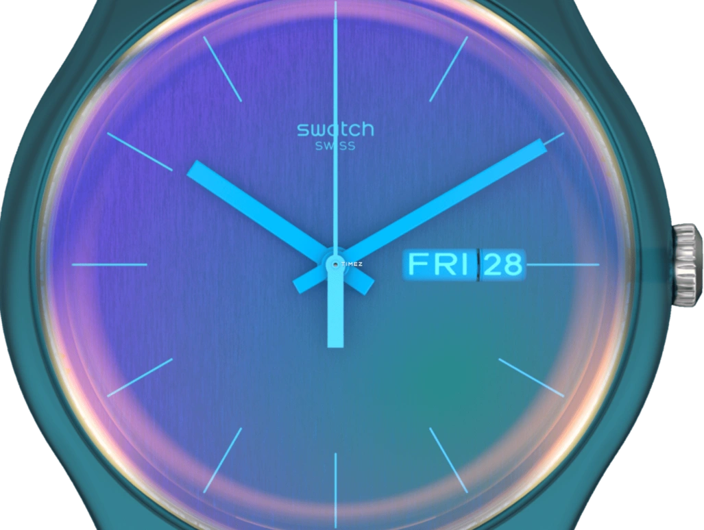 Swatch,Originals 41mm,41mm,Bio-sourced,Blue,Gradient,Quartz,Date,Day,SO29N707