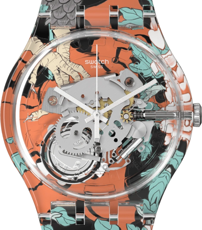 Swatch,Originals 41mm,41mm,Plastic,Multi-Color,Quartz,Tonneau,Colorful,SUOK137,SUOK137-047