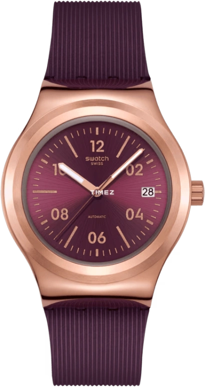 Swatch,IRONY 42mm,42mm,Stainless Steel,Wine Red,Automatic,Day,90hours,YIG401