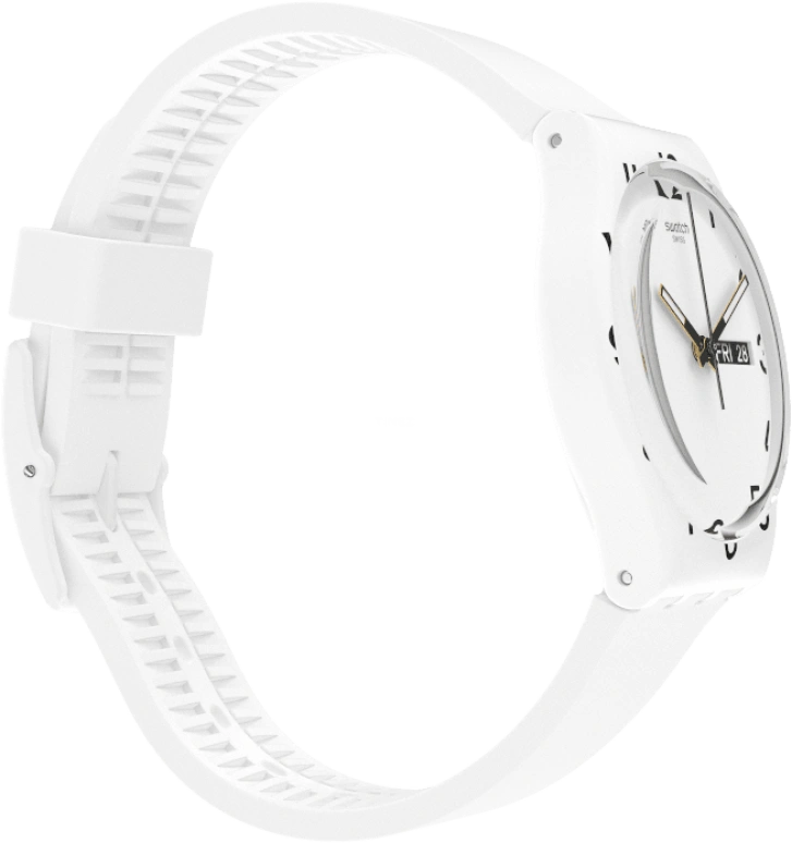 Swatch,Originals 39.20mm,39.20mm,Plastic,White,Sapphire,Crystal Glass,GW716