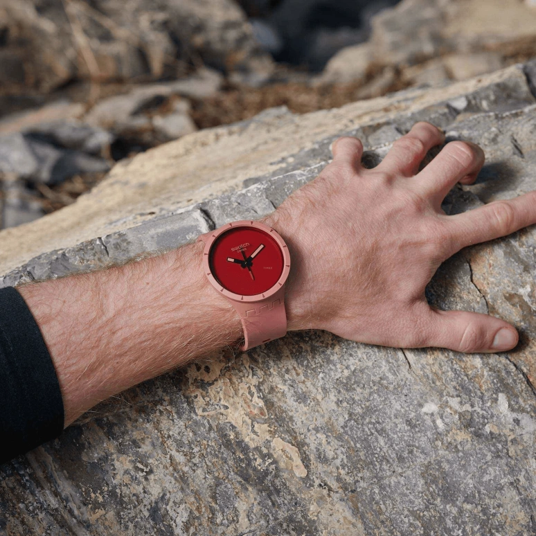 Swatch,THE BOLD 47mm,47mm,Bioceramic,Ceramic,Red,Sapphire,Crystal Glass,SB03R100