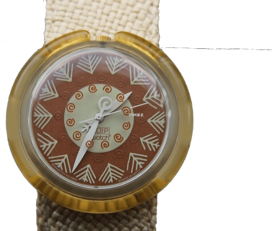 Swatch,Other 40mm,40mm,Plastic,Brown,Quartz,Sapphire,Crystal Glass,Round,PWZ108
