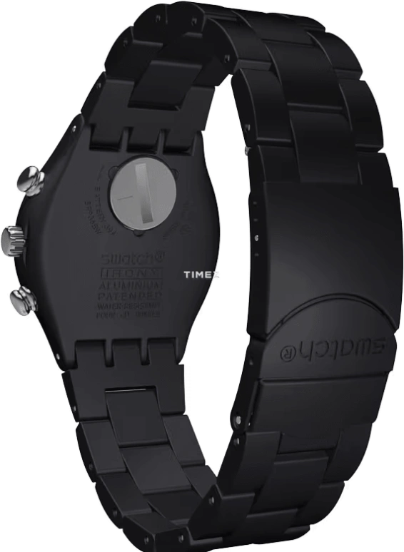 Swatch,IRONY 40mm,40mm,Aluminium,Black,Quartz,Chronograph,Day,YCB4019AG