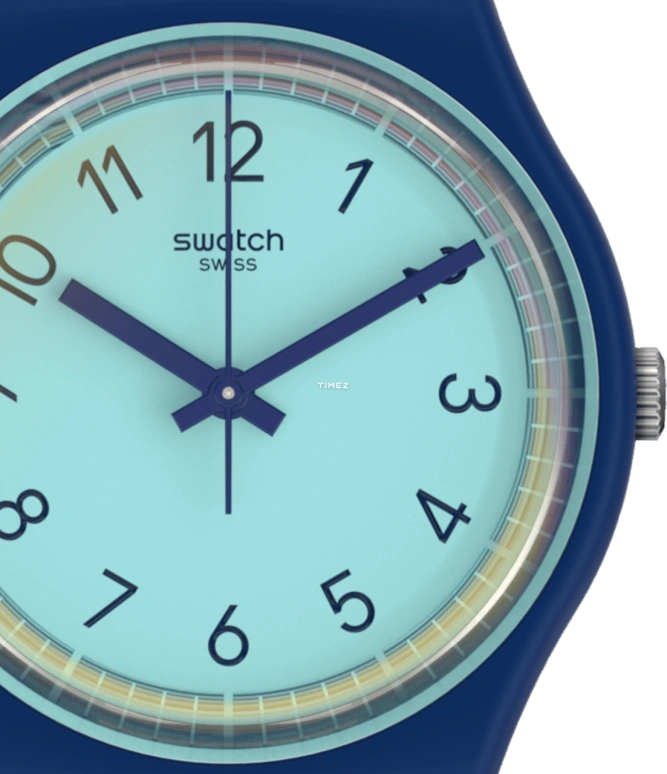 Swatch,Originals 34mm,34mm,Plastic,Blue,Quartz,Tonneau,Dark Blue,SVHN102,SVHN102-5300