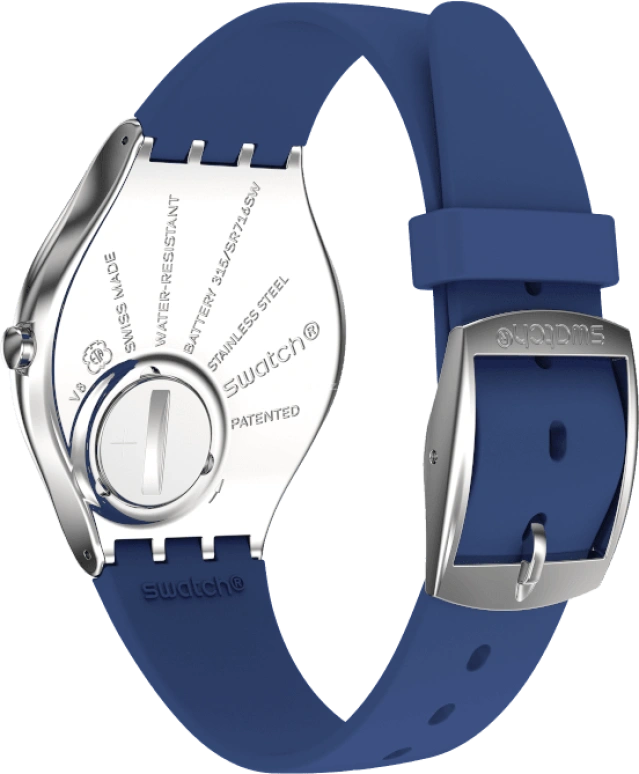 Swatch,SKIN 38mm,38mm,Blue,Sapphire,Crystal Glass,SYXS132