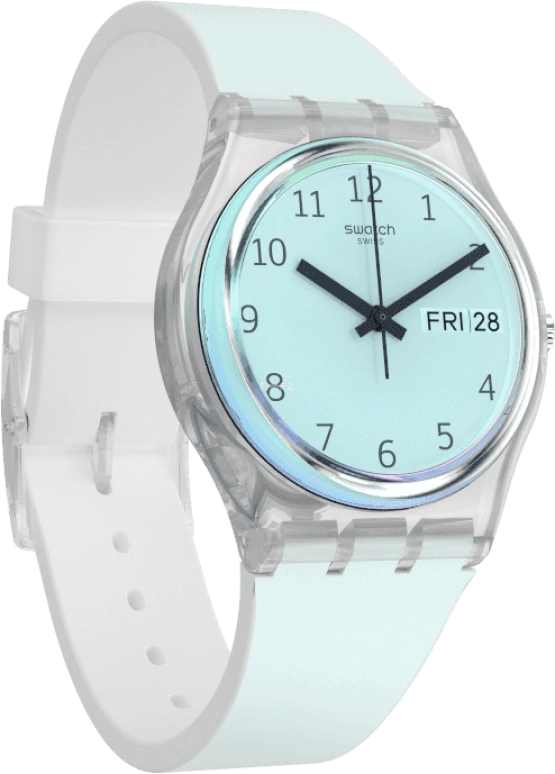 Swatch,Originals 34mm,34mm,Plastic,Blue,Pink,Sapphire,Crystal Glass,GE713