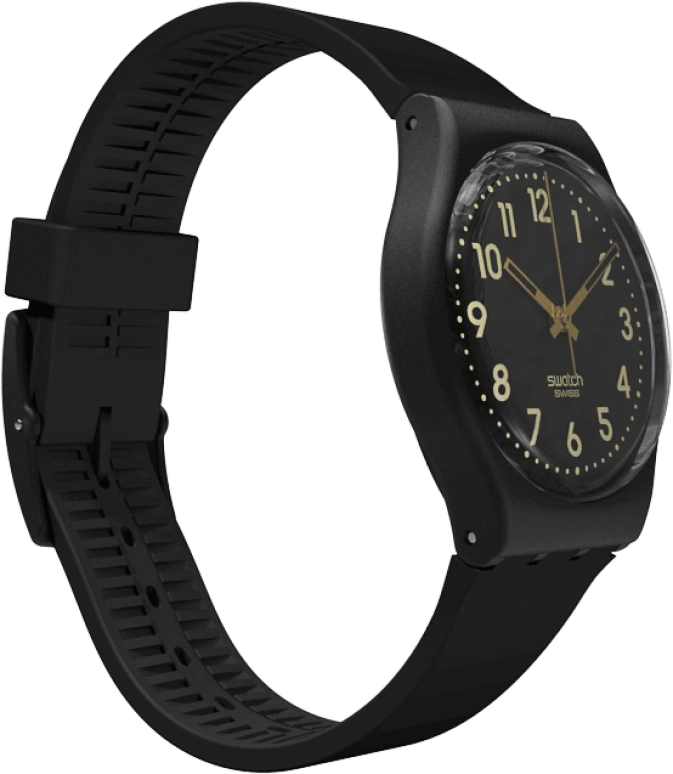 Swatch,Originals 34mm,34mm,Plastic,Black,Quartz,Round,GB274