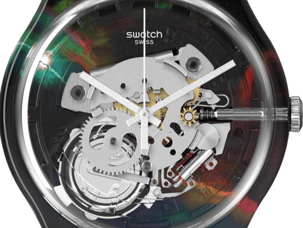 Swatch,Originals 41mm,41mm,Plastic,Transparent,Quartz,Sapphire,Crystal Glass,Round,SUOK137,SUOK137-041