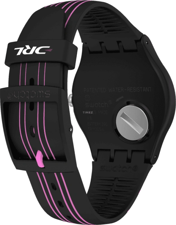 Swatch,Originals 41mm,41mm,Plastic,Black,Pink,Sapphire,Crystal Glass,SUOB146C