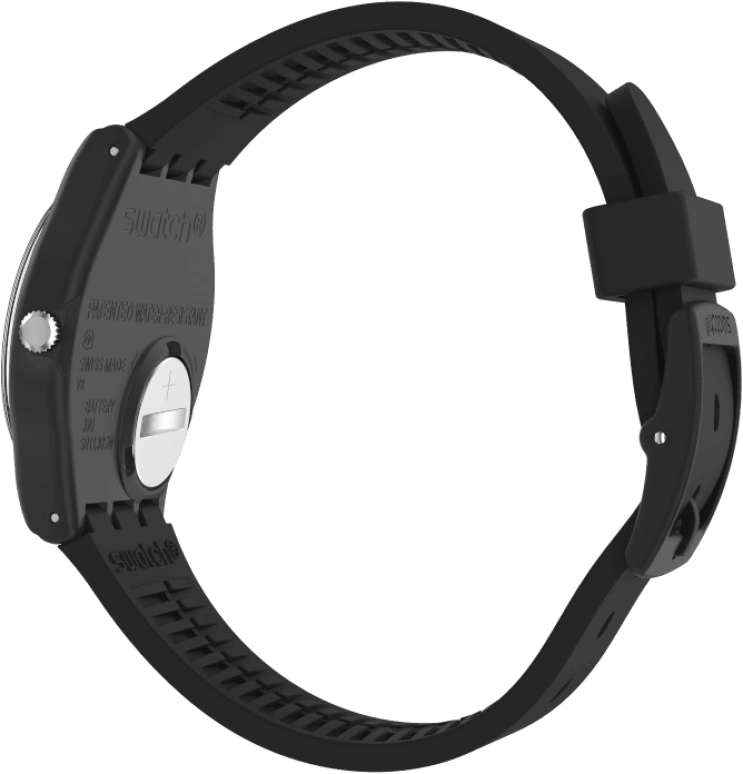 Swatch,Originals 39.20mm,39.20mm,Plastic,Black,Sapphire,Crystal Glass,Closed,GB757
