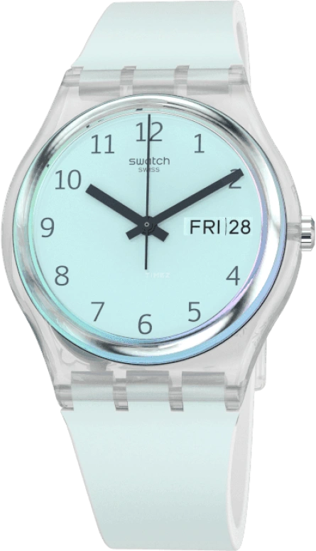 Swatch,Originals 34mm,34mm,Plastic,Blue,Pink,Sapphire,Crystal Glass,GE713