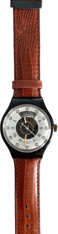 Swatch,Other 37mm,37mm,Plastic,White,Automatic,Sapphire,Crystal Glass,Tonneau,SAB101