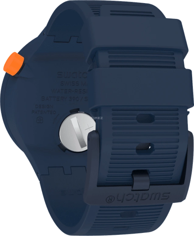 Swatch,THE BOLD 47mm,47mm,Plastic,Blue,Closed,SO27N110