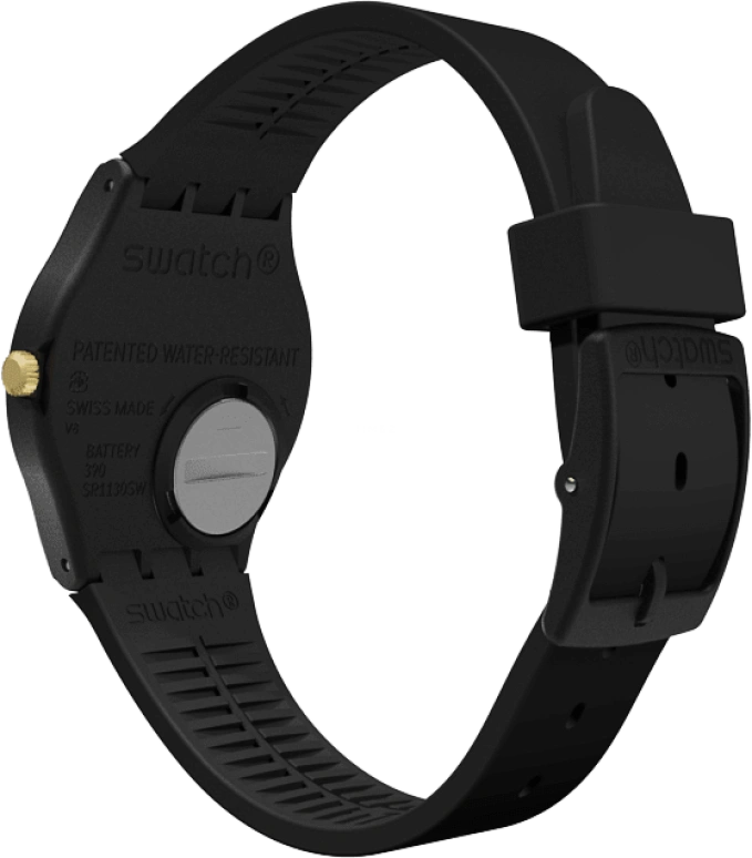 Swatch,Originals 34mm,34mm,Plastic,Black,Quartz,Round,GB274