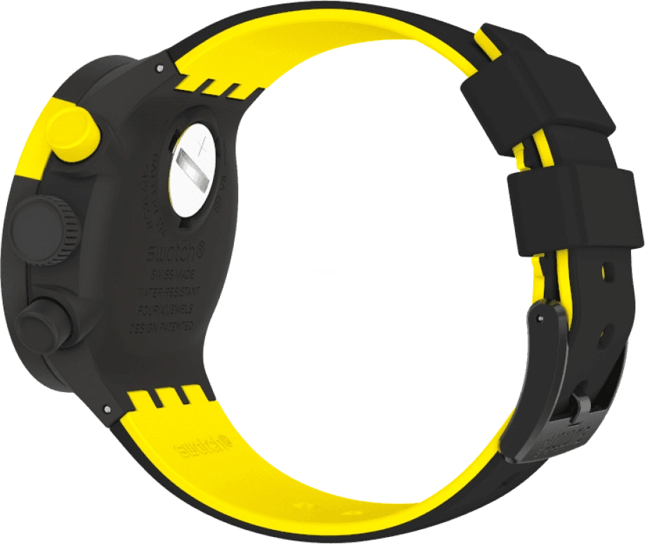 Swatch,THE BOLD 47mm,47mm,Plastic,Black,Sapphire,Crystal Glass,Closed,SB02B403