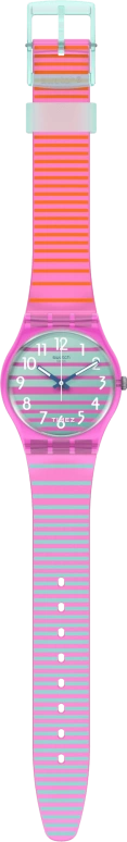 Swatch,Originals 34mm,34mm,Bio-sourced,Green,Pink,Quartz,Sapphire,Crystal Glass,Round,SO28P105