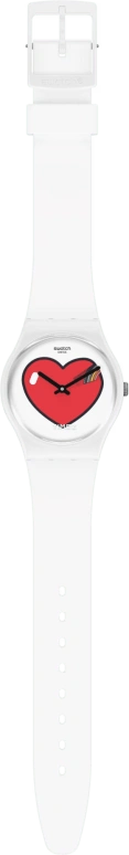 Swatch,Originals 34mm,34mm,Plastic,White,Red,Quartz,Tonneau,White,GW718