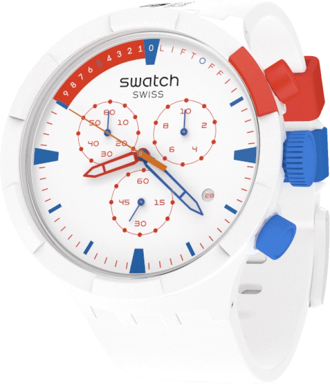 Swatch,THE BOLD 47mm,47mm,Bioceramic,Ceramic,White,Sapphire,Crystal Glass,SB04Z400