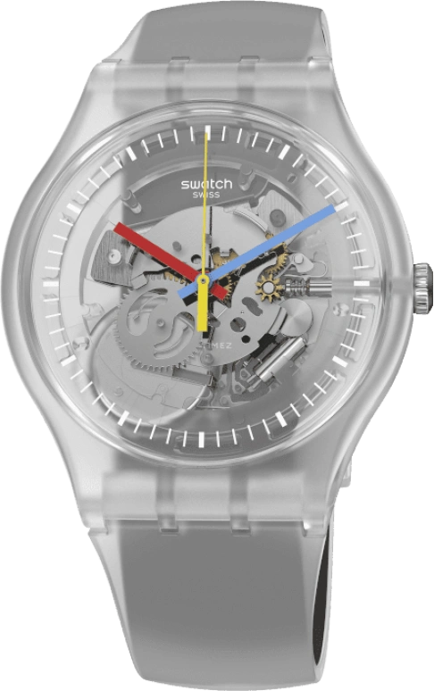 Swatch,Originals 41mm,41mm,Plastic,Skeleton,Quartz,Round,Transparent,SUOK157
