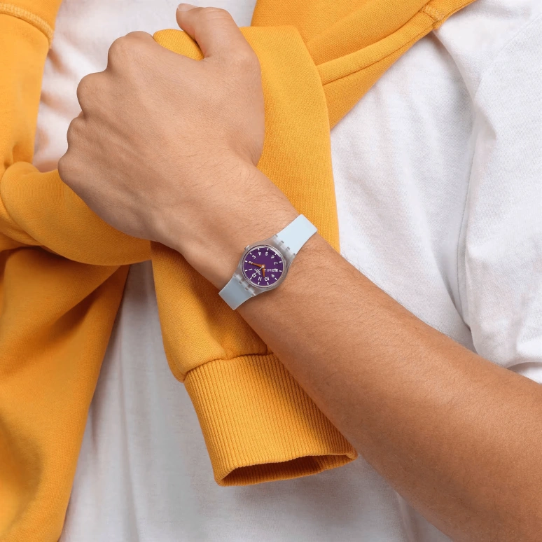Swatch,Originals 25mm,25mm,Plastic,Purple,Quartz,Tonneau,Blue,LL126
