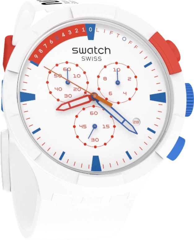 Swatch,THE BOLD 47mm,47mm,Bioceramic,Ceramic,White,Sapphire,Crystal Glass,SB04Z400