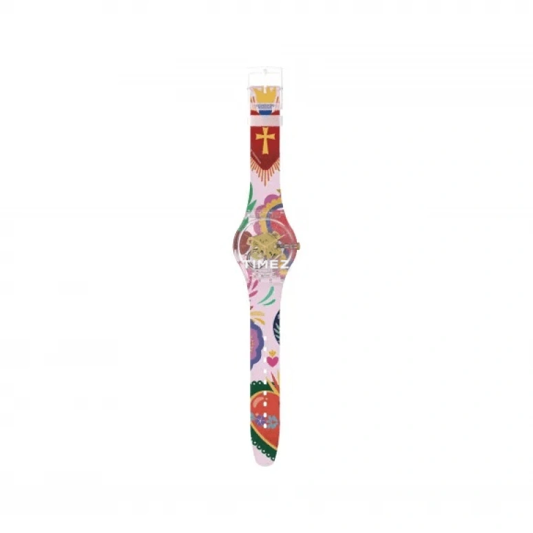 Swatch,Other 41mm,41mm,Plastic,Transparent,Quartz,Sapphire,Crystal Glass,Round,SUOK147,SUOK147-009