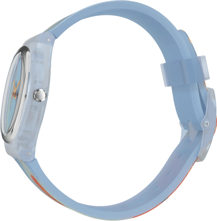Swatch,Originals 34mm,34mm,Plastic,Blue,Quartz,Sapphire,Crystal Glass,Round,GZ357