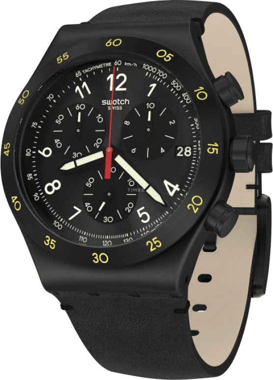 Swatch,IRONY 43x49mm,43x49mm,Black,YVB410