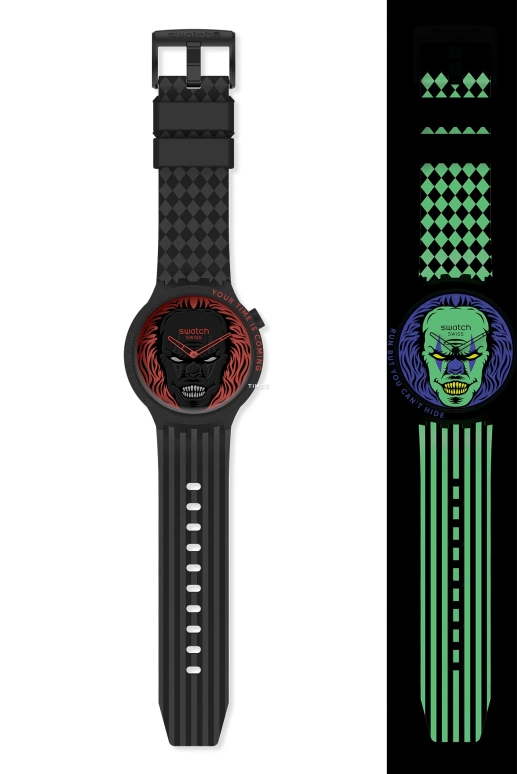 Swatch,THE BOLD 47mm,47mm,Plastic,Black,Quartz,Round,SB01B128