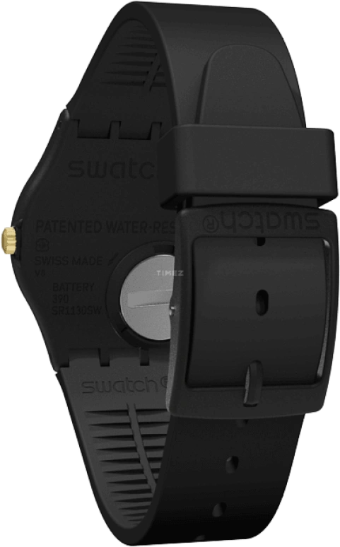 Swatch,Originals 34mm,34mm,Plastic,Black,Quartz,Round,GB274