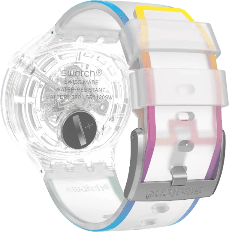 Swatch,THE BOLD 47mm,47mm,Plastic,Transparent,Quartz,Round,SO27E107