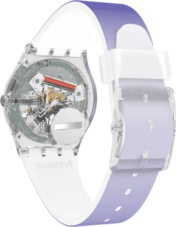 Swatch,Originals 34mm,34mm,Plastic,Purple,Green,Sapphire,Crystal Glass,GE718