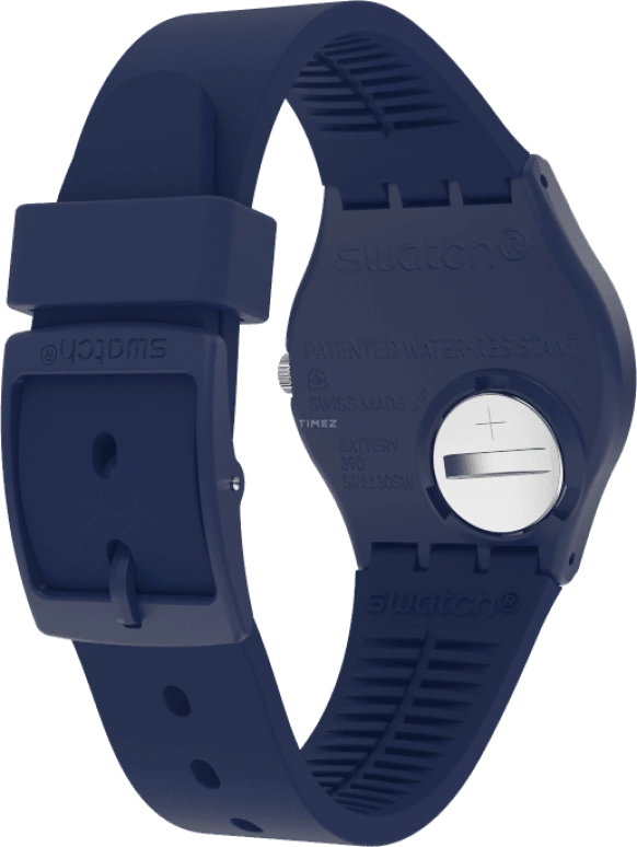 Swatch,Originals 39.20mm,39.20mm,Plastic,Blue,Sapphire,Crystal Glass,Closed,GN726