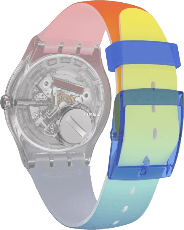 Swatch,Originals 41mm,41mm,Plastic,Multi-Color,Quartz,Tonneau,Colorful,SUOK143