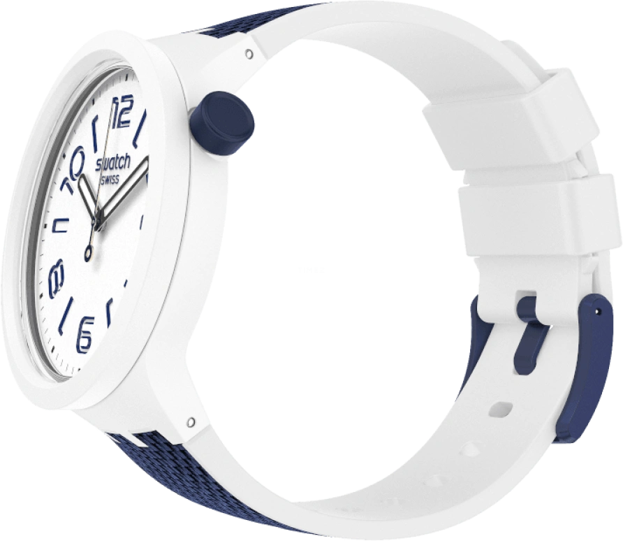 Swatch,THE BOLD 47mm,47mm,Plastic,White,Sapphire,Crystal Glass,Closed,SO27W102