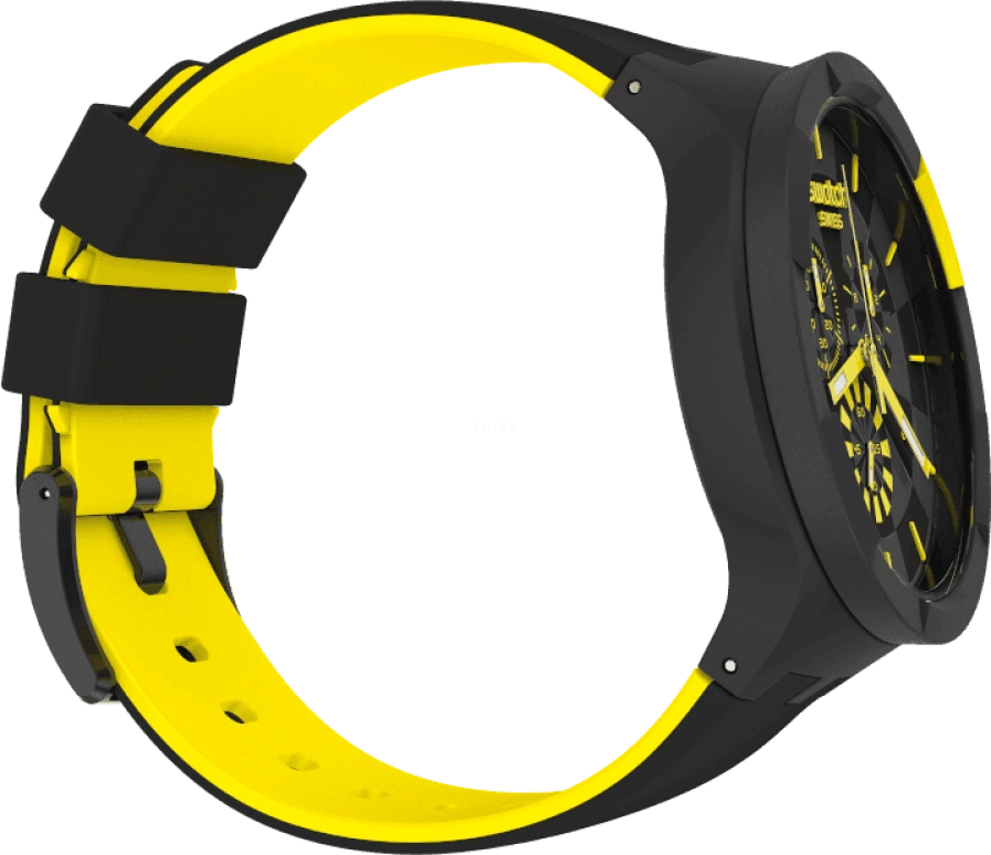 Swatch,THE BOLD 47mm,47mm,Plastic,Black,Sapphire,Crystal Glass,Closed,SB02B403